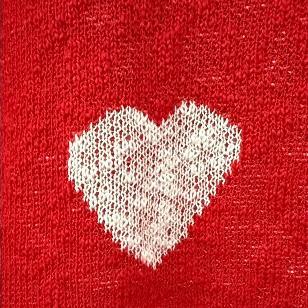 Charming Red Heart Pattern Sweater - image 4